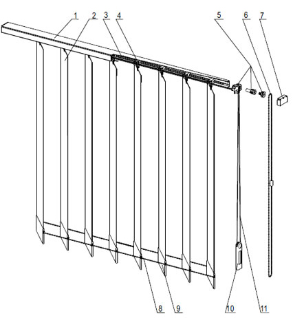 Montageanleitung | Vertikal-Jalousien - ExpoWin - LAMELLEN ONLINE